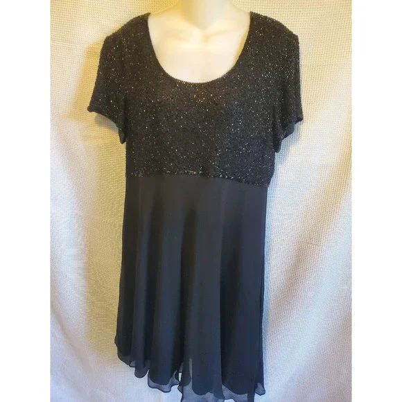 Adrianna Papell | Dresses | Vtg Adrianna Papell Boutique Formal Knee Length Beaded  Gown Size 6 | Poshmark